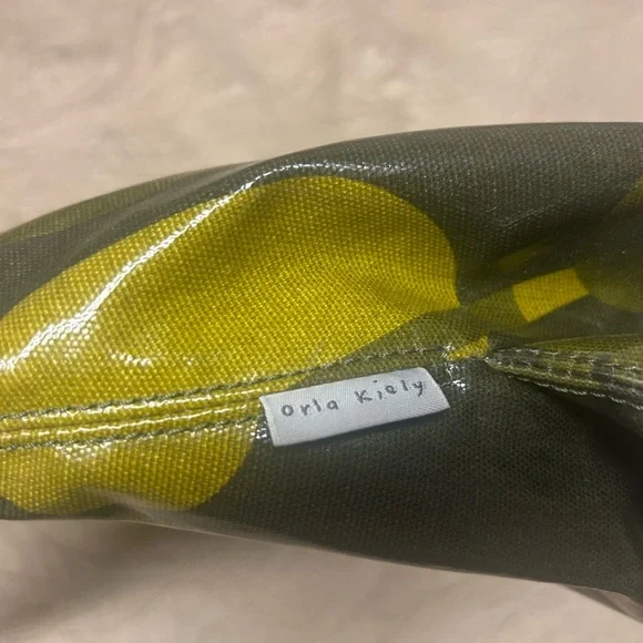 Orla Kiely Olive Green Hobo Purse Bag Multi Leaf Magnetic Clasp Leather Strap - Picture 3 of 10